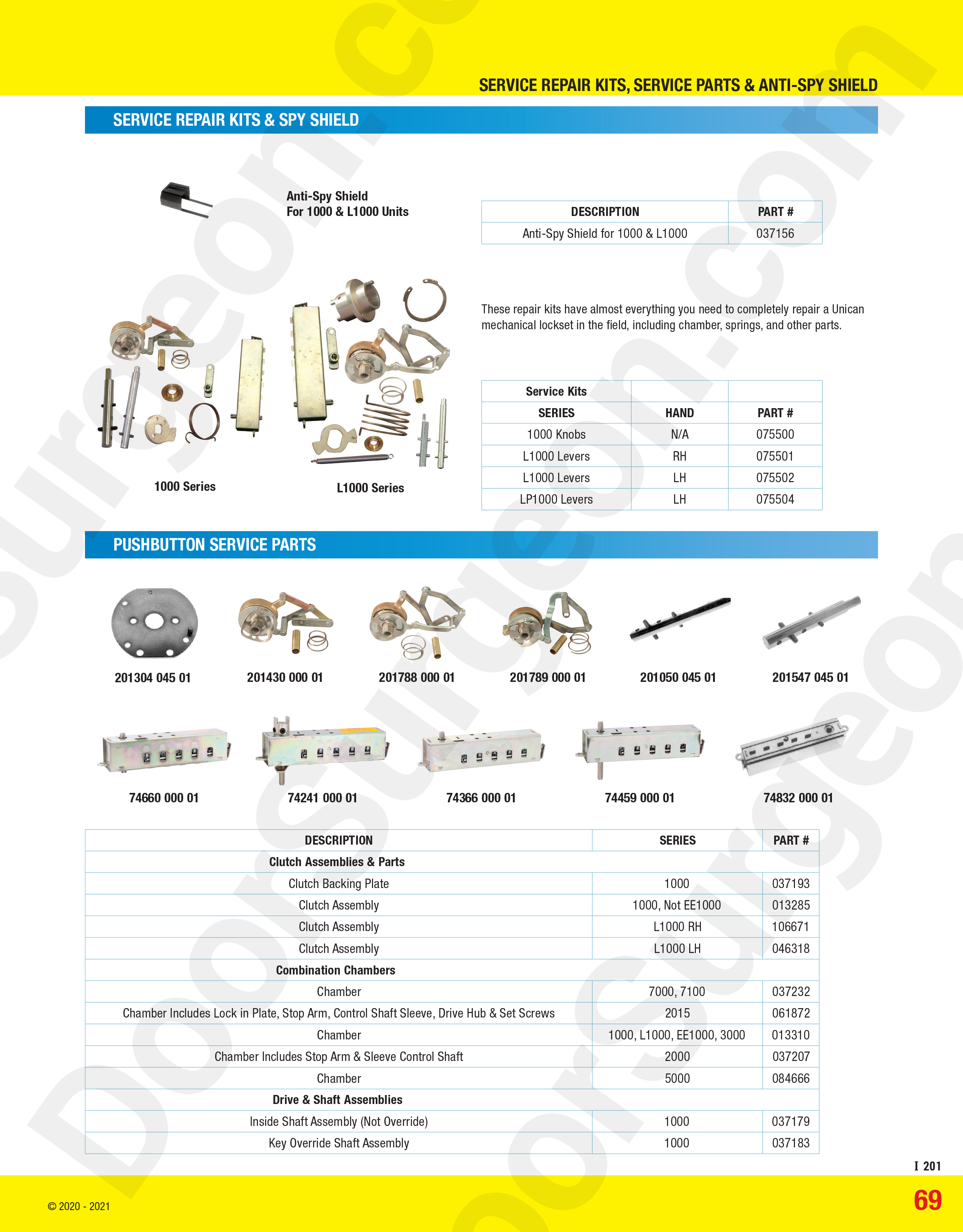 Simplex Dormakaba push-button combination lock parts at Door Surgeon sales and service centre shop.